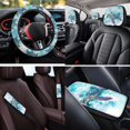 thumbnail image 4 of Pzuqiu Sea Turtle Boho Automobile Interior Sets Car Front Rear Seat Cover Steering Wheel Seat Belt Headrest Center Console Cushion Pad Keychain Coaster 14 Pcs Full Set Covers Fit Most Vehicles, 4 of 7