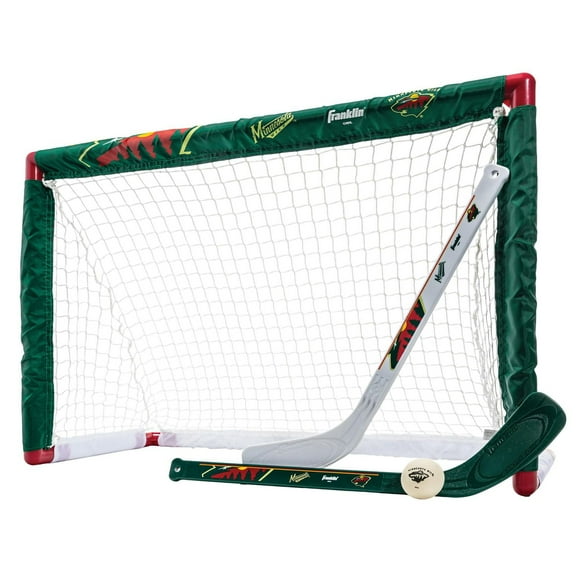 Franklin Sports NHL Wild Mini Hockey Set - Kids Indoor Knee Hockey Goal, Ball, 2 Mini Hockey Stick Combo Set