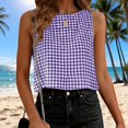 thumbnail image 2 of Plaid Shirts For Women Wide Strap Tank Tops For Women Sleeveless Tops For Women Solid Color Work Blouses Short Sleeve Top For Women Gingham Tops For Women Dressy Tanks Spring Tank Top, 2 of 8