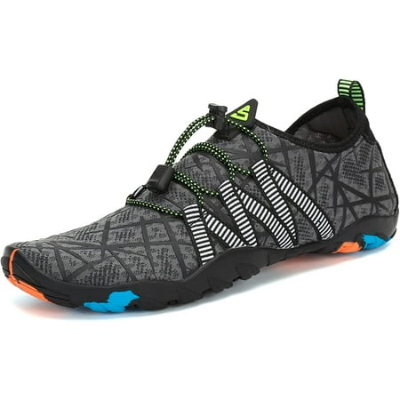 

Mens Womens Water Shoes Quick Dry for Aqua Sports Pool Beach Walking Grey (Feet Long 232mm)