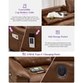 thumbnail image 4 of LAZZO Electric Reclining Sectional Sofa, Power Home Theater Seating with USB Type-C Charging Ports & Cup Holders, Leather Recliner Couch for Living Room, Brown, 4 of 7