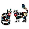 Day of the Dead Sugar Skull Cats Mexican - 7" Each Vinyl Stickers - For Car Laptop I-Pad - Waterproof Decals