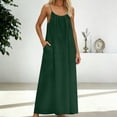 thumbnail image 5 of Women's Backless Maxi Dress Spaghetti Strap Low Back Tie Detail Sleeveless Loose Flowy Long Sun Dress For Summer Beach Wedding Guest Party Club, 5 of 9