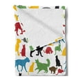 thumbnail image 2 of Cats Soft Flannel Fleece Throw Blanket, Colorful Cats and Dogs Animal Silhouettes Domestic Pets Cartoon Canine Characters, Cozy Plush for Indoor and Outdoor Use, 60" x 80", Multicolor, by Ambesonne, 2 of 5
