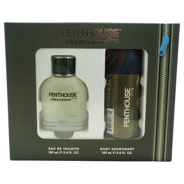 Prestigious by Penthouse for Men - 2 Pc Gift Set 3.4oz EDT Spray, 5oz Body Deodorant Spray