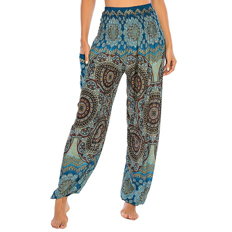 Women's Flowy Boho Pants Loose Yoga Harem Joggers Casual Bohemian Hippie  Comfy Elephant Pajama - Walmart.com