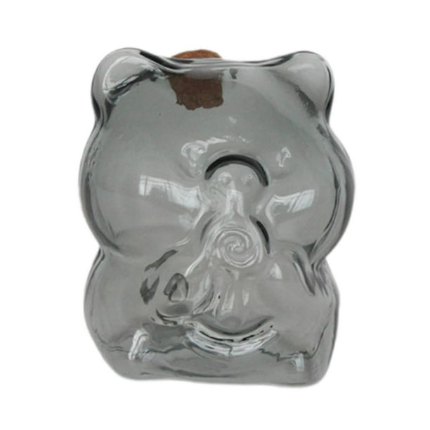 Alcancía de vidrio transparente, caja de ahorro de dinero, recipiente de vidrio para mesa, sala de estar Gris