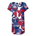 thumbnail image 4 of Perfect Gift! Woman Dress Women's Dress HIMIWAY Women's Fashion Casual Loose Mid Length V-Neck Independence Day Print Short Sleeve Dress Red M, 4 of 5
