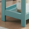 thumbnail image 2 of Kings Brand Furniture - Slim Wood Side End Table with Storage Shelves & Pull-Out Tray, Nightstand for Bedroom, Living Room, Teal, 2 of 5