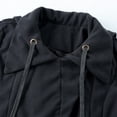 thumbnail image 5 of Long Trench Pea Coat for Women Wool Winter Trench Coat Goth Lapel Peacoat Color: Black Size: XXXL, 5 of 8
