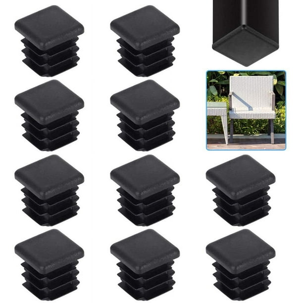 Whataatahia KLYNGTSK 20 PCS Tapa de tubo cuadrado 20 * 20 mm Tapa de extremo de tubo cuadrado negro Tapa de tubo cuadrado de plástico Tapa de extremo de listón cuadrado Tapa de extremo de pata de