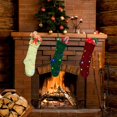 thumbnail image 3 of Medias navideñas de punto Husfou con luz, paquete de 3, grandes, tejidas con cable, para decorar fiestas navideñas familiares., 3 of 8