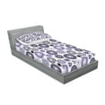 thumbnail image 2 of Purple and Black Fitted Sheet & Pillow Sham Set, Scattered Round Big and Small with Mandala Inspired Design, Decorative Printed 4 Piece Bedding Decor Set, Twinxl, Violet Black White, by Ambesonne, 2 of 3