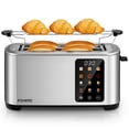 thumbnail image 1 of 4 Slice Toaster Touch Screen Control, Long Extra Wide Slots Smart Bread Toaster, 6 Bread Types & 6 Shade Settings, Stainless Steel Toaster, with Remo, 1 of 9