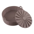 thumbnail image 1 of Toystoory Air Fryer Pot Silicone Air Fryer Basket Sartén antiadherente resistente al calor, grande, 19 cm, gris Herramientas y accesorios para hornear Café Pequeño 16CM Toystoory HA002998-03, 1 of 1