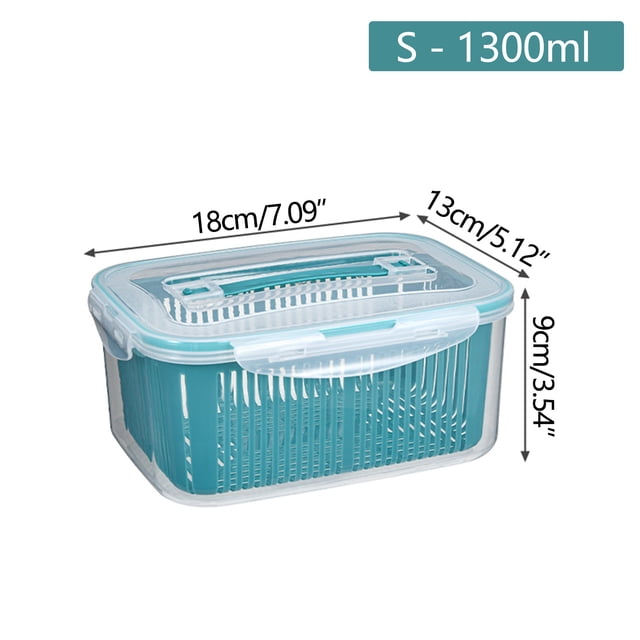 DPTALR 1 Pcs Fruit Vegetable Storage Containers For Fridge Berries Vegetable Wash Vegetables Dehydration With Lids
