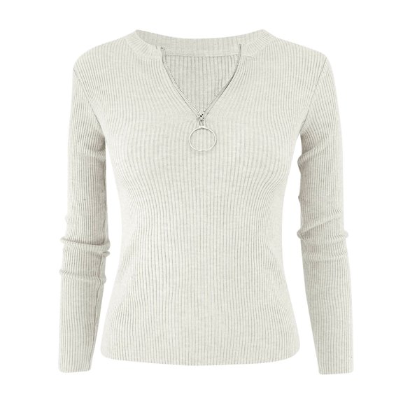 CAICJ98 Womens Sweaters Cardigan Oversized Sweater for Women Lightweight Color Block Pullover Sweaters Long Sleeve Solid Color Casual Tops Beige,L