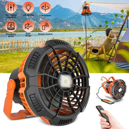 Portable Fan with Remote Control & LED Lights,USB Rechargeable Battery Fan Could Clamp/Hanging/Stand Up, Small Clip on Fan for Baby Stroller, Bed, Desk, Camping Travel