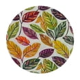 thumbnail image 2 of PIKWEEK  Dust-Proof Tablecloth Leaves Round Fitted Table Cloth Multicolor Coffee Table Cover Fabric Small Round Table Cloths for Wedding/Banquet/Restaurant/Party, 2 of 7