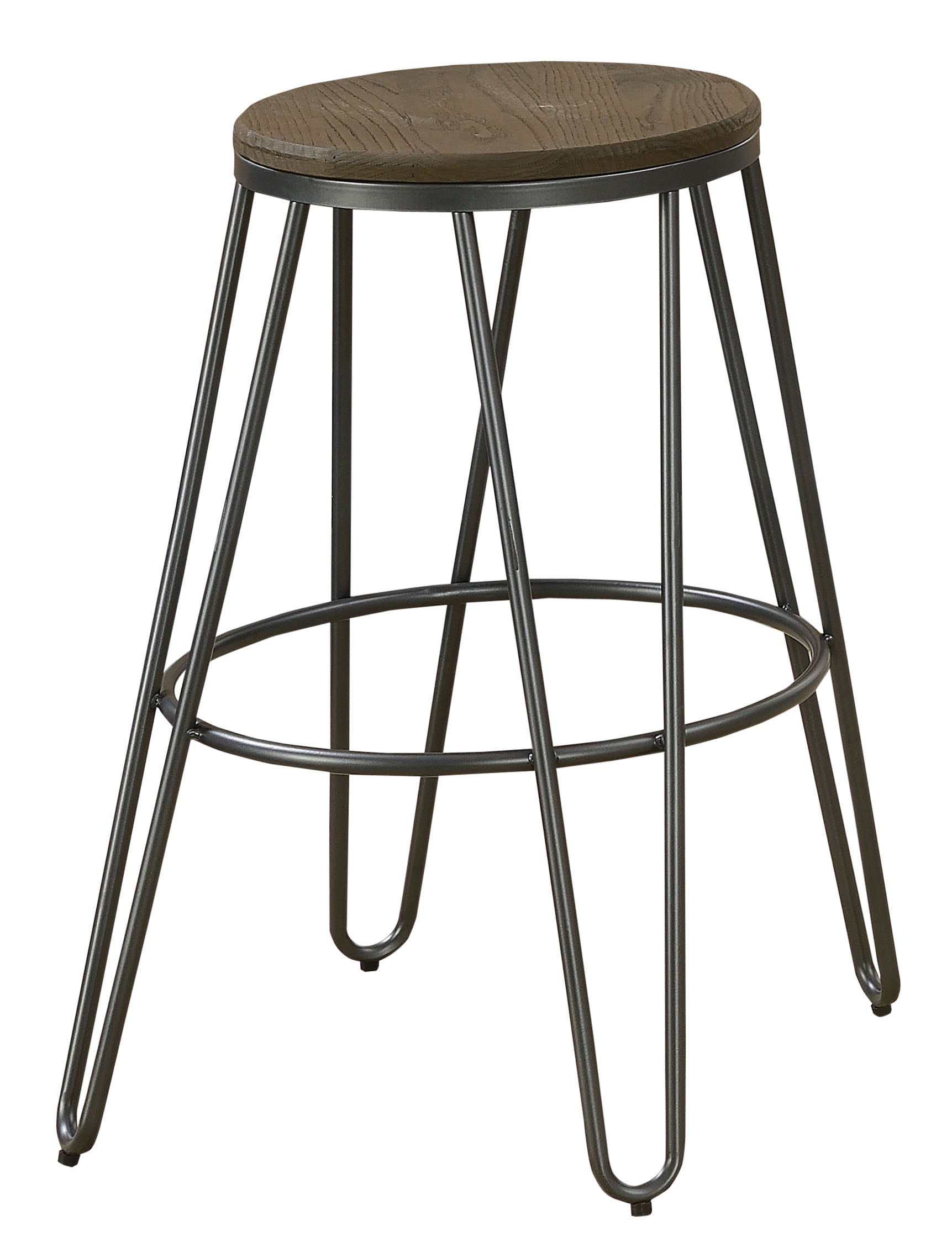 Furniture of America Tailor Industrial 26" Metal Bar Stools - Set of 2, Gun Metal Finish