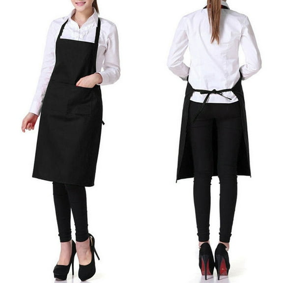 dianhelloya Solid Color Oil-resistant Restaurant Home Kitchen Cooking Protective Apron Red