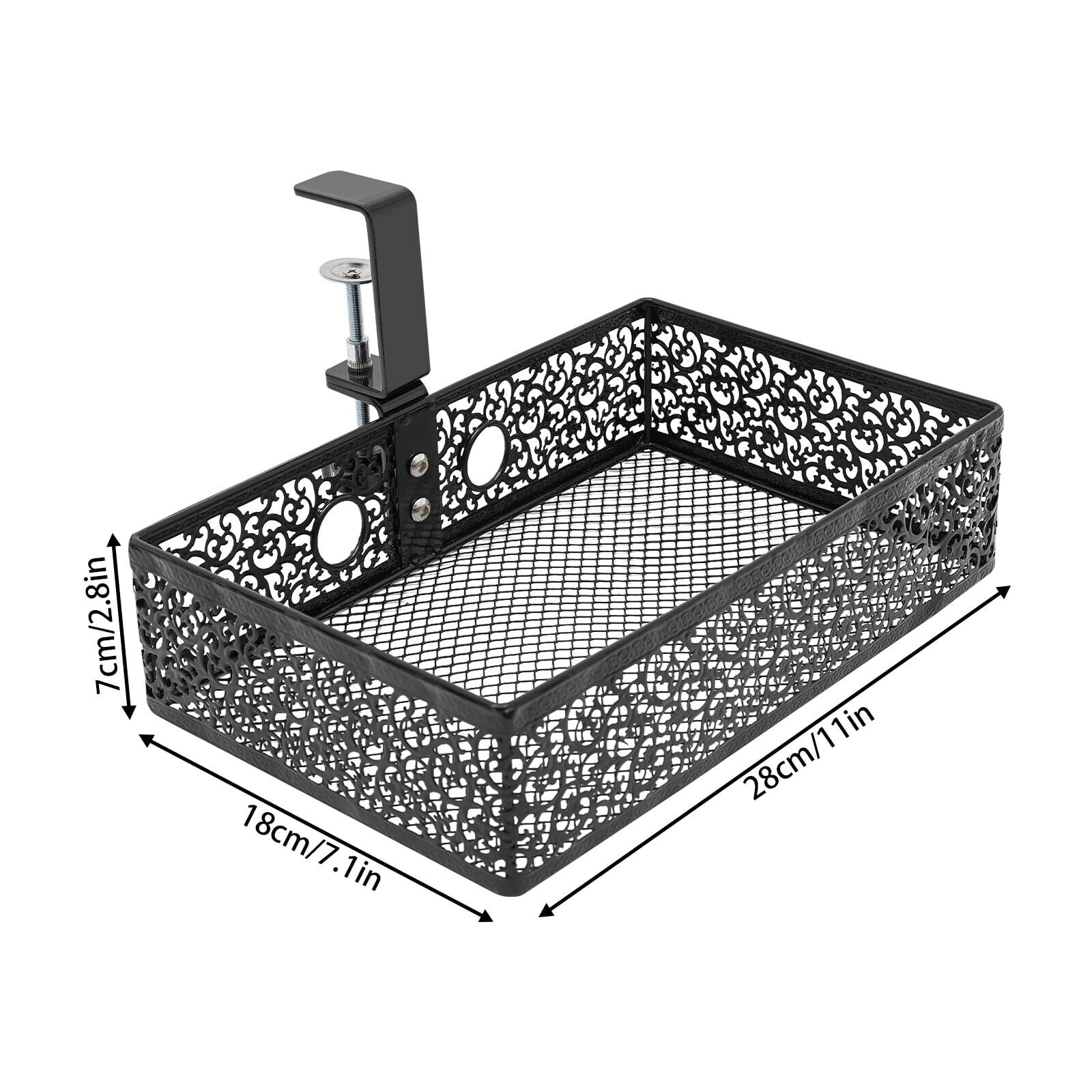 Under Desk Storage Organizer 0.3-2in Under Desk Storage Basket 360° Rotatable