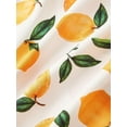 thumbnail image 4 of Multicolor Lemon Print Midi Dress With Puff Sleeves Square Neck Side Tie Waist Flowy Skirt, 4 of 8