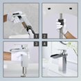 thumbnail image 4 of Grifo de baño en cascada, mezclador de lavabo cromado, grifo de lavabo de latón de un solo orificio, grifos de baño de playa, 4 of 5