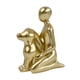 thumbnail image 4 of Figura de resina de familia de hombre y perro, escultura emocional, linda para mostrar amistad Dorado, 4 of 9