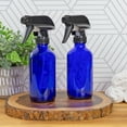 thumbnail image 2 of Cornucopia Brands 8-Ounce Cobalt Blue Glass Boston Round Spray Bottles (2 Pack) 3-Setting Heavy Duty Sprayers, Empty Refillable Bottle, 2 of 9