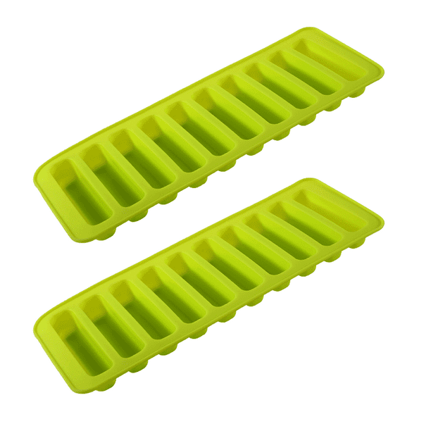 2 moldes cilíndricos para bandejas de hielo con 10 agujeros, color verde MFZFUKR CPB-US-CJZ111-3