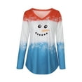 thumbnail image 3 of LilyLLL Womens Christmas Novelty Print Long Sleeve V Neck Tunic Blouse T Shirt Tops, 3 of 5