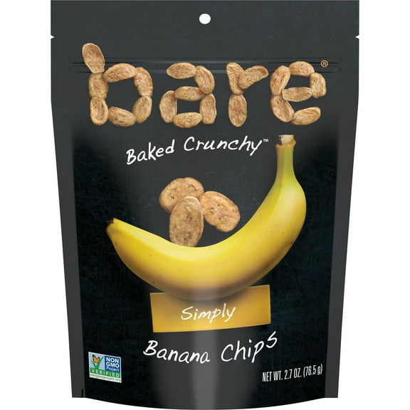 Bare Fruit Simply Baked Crunchy Banana Chips, 2.7oz Bag, Packaging May Vary
