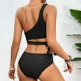 thumbnail image 3 of Women One Shoulder High Waisted Bikini Tie High Cut Two Piece Swimsuits Women Swimsuits Two Piece Shorts Two Piece Swimsuits for Women with Shorts Bottom Bathing Suit Bottoms for Juniors Sunflower, 3 of 4