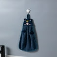 thumbnail image 3 of 1 Pcs Cute Hand Towels with Hanging Loop, Cartoon Animal Absorbent Hand Towels for Kitchen, Coral Fleece Plush Towel for Bathroom Bedroom(Navy Blue), 3 of 4