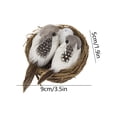 thumbnail image 3 of Artificial Sparrow Nest Set, 2 Clip On Birds with Rattan Nest and Faux Eggs, Realistic Feathered Ornaments for Tree and Wreath - Gray, 3 of 7