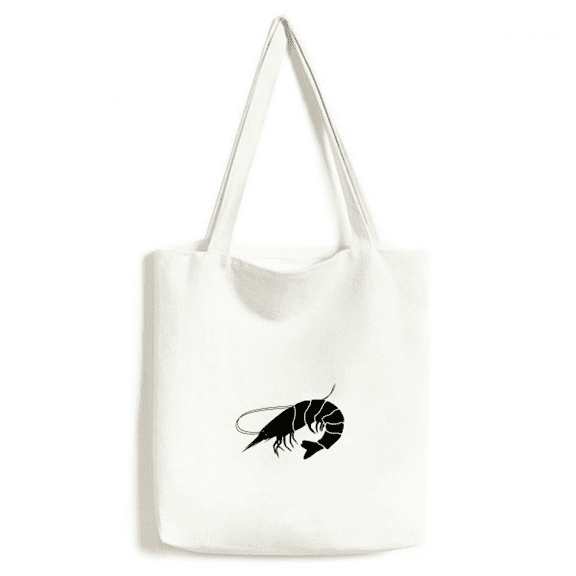 Marine Life Black Shrimp Illustration Tote Canvas Bag Shopping Satchel Casual Handbag