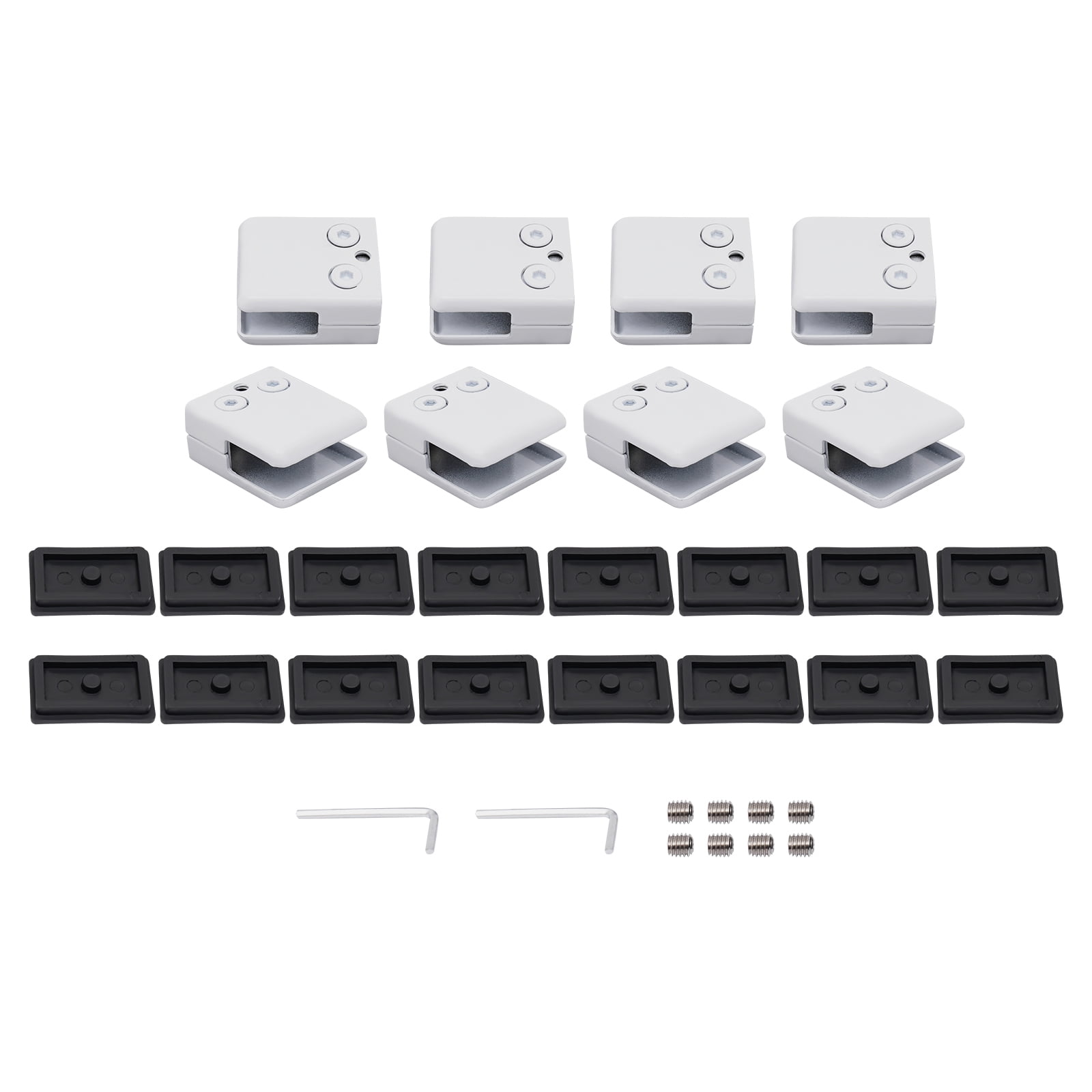 8pcs Glass Clamp Clip, Stainless Steel Glass Clamp Clip, White Glass Clamp Clip