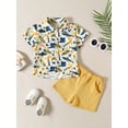 thumbnail image 2 of Coduop Toddler Kids Boy Summer Clothes Shark Print Short Sleeve Turn-Down Collar Shirts Tops Shorts, 2 of 7