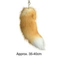 thumbnail image 3 of Yibooy Huge Fluffy Faux Fur Fox Tail Keychain Fur Pendant for Women (Golden Black Fox), 3 of 8