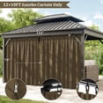 thumbnail image 3 of Pakunoda 11' X 6.5' Gazebo Universal Replacement Privacy 4-Panel Curtains, Waterproof Outdoor Curtains Sand Sidewall with Zipper for Patio Garden Backyard 10' X 12' Gazebo, Curtain Only, 3 of 8