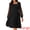 Black, variant on Long Sleeve Square Neck Dress L Wine Red