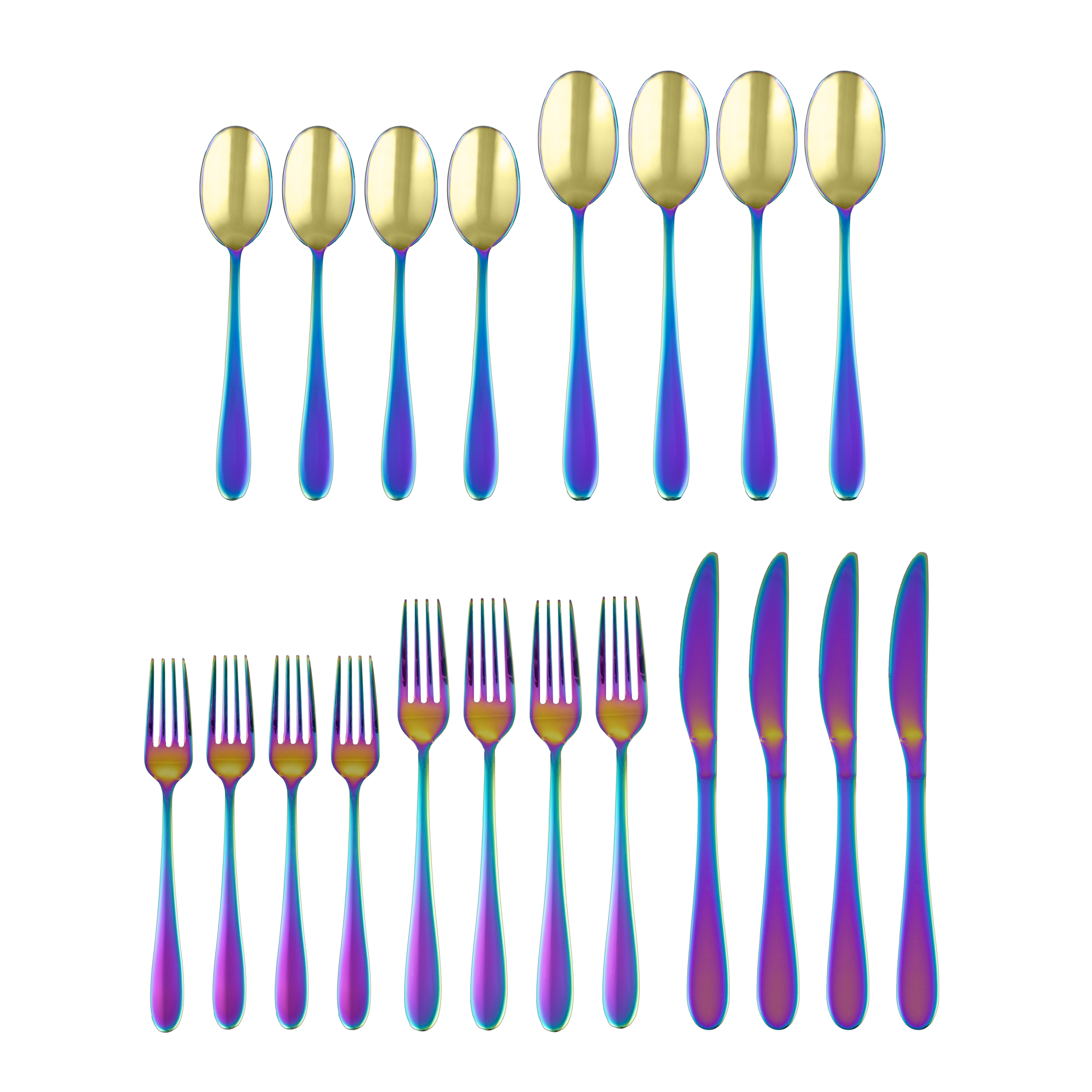 Cambridge Silversmiths Byram Rainbow Mirror 20-Piece Flatware Set, Service for 4 photo 3
