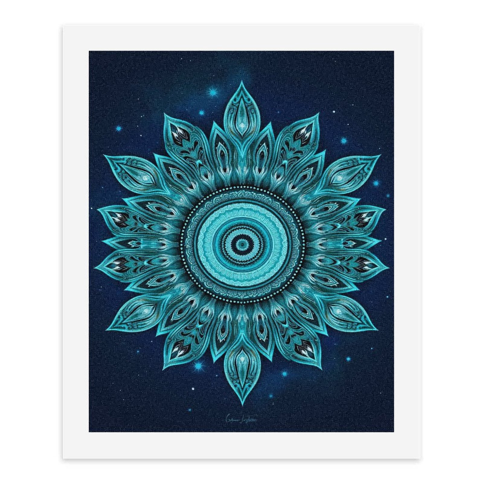 Paint By Numbers Kit for Adults Beginner - DIY Azure Mandala Starburst Art Canvas Painting Kits for Adults, Frameless Paint By Number for Adults for Home Wall Decor 16x20 Inch