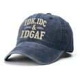 thumbnail image 3 of Washed Cotton Baseball Cap with IDK IDC & IDGAF print,Adjustable Vintage Distressed Dad Hat,Curved Brim Casual Trucker Cap for Daily Wear Outdoor Weekend Street Outfit for Men Women, 3 of 3