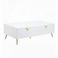thumbnail image 2 of White High Gloss 2-Drawer Coffee Table with Stable Support Legs, 2 of 6