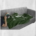 thumbnail image 6 of Kiss Me Soft Flannel Fleece Throw Blanket, Irish Clover Silhouette with Hand Lettering Words on Plaid Background, Cozy Plush for Indoor and Outdoor Use, 70" x 90", Dark Green and White, by Ambesonne, 6 of 6