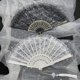 thumbnail image 3 of Abanico de encaje clásico de Lolita, foto de pasarela de cheongsam, abanico plegable, abanico de encaje oscuro, 3 of 6