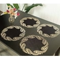 thumbnail image 2 of Gold Lace Black Doilies Set of 4 - Round Placemats European Embroidery for Fall Autumn Thanksgiving Season Dining Table Home Decor Wedding - 15 inches - The Anyce Collection, 2 of 6