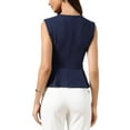 thumbnail image 3 of INSPIRE CHIC Peplum Vest for Women's Elegant Sleeveless Crew Neck Flared Hem Work Office Tank Tops XS Navy Blue, 3 of 6